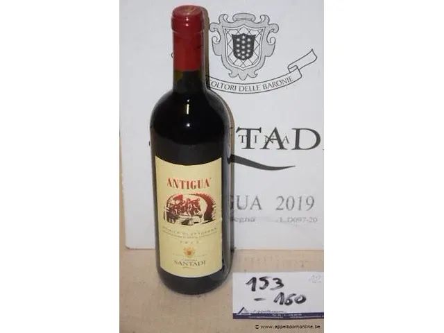12 flessen à 75cl rode wijn antigua, monica di sardegna, santadi, 2019, 13,5% - afbeelding 1 van  2