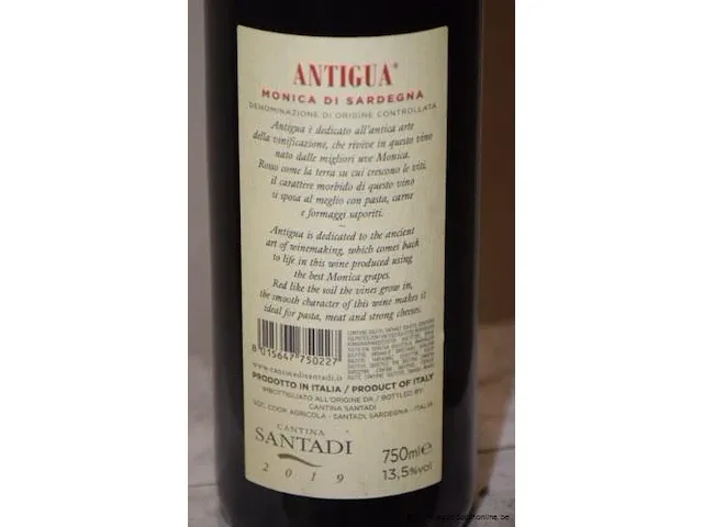 12 flessen à 75cl rode wijn antigua, monica di sardegna, santadi, 2019, 13,5% - afbeelding 2 van  2