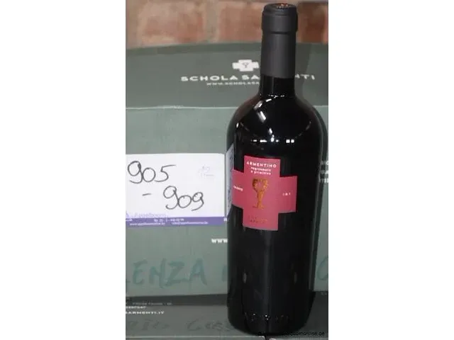 12 flessen à 75cl rode wijn armentino, salento rosso, schola sarmenti, 2020, 14% - afbeelding 1 van  2