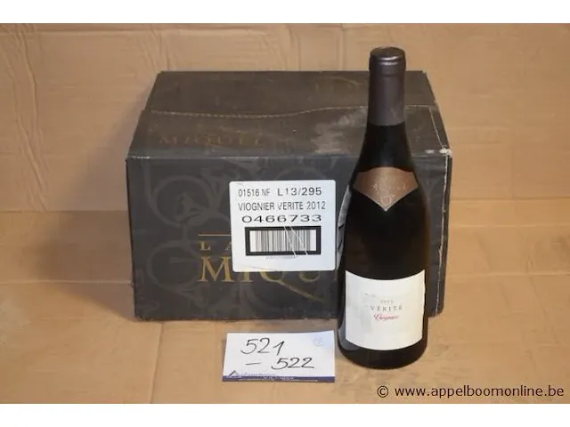 12 flessen à 75cl wijn verite viognier, laurent miquel, 2012, 13,5% - afbeelding 1 van  2