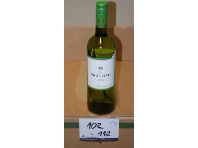 12 flessen à 75cl witte wijn chateau haut-rian, bordeaux, 2020, 12,5% - afbeelding 1 van  2