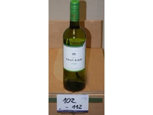 12 flessen à 75cl witte wijn chateau haut-rian, bordeaux, 2020, 12,5% - afbeelding 1 van  2