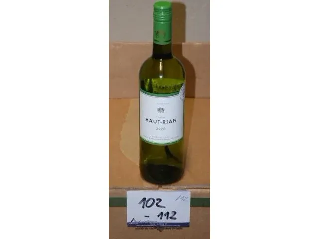 12 flessen à 75cl witte wijn chateau haut-rian, bordeaux, 2020, 12,5% - afbeelding 1 van  2