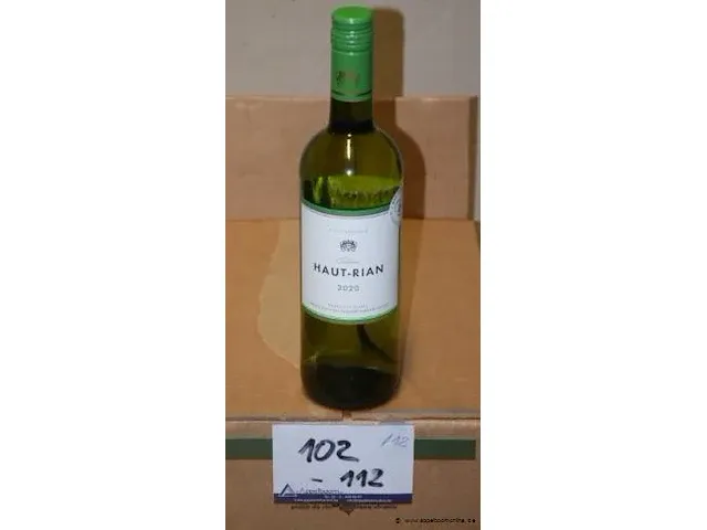 12 flessen à 75cl witte wijn chateau haut-rian, bordeaux, 2020, 12,5% - afbeelding 1 van  2