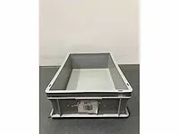 12 pvc stapelbakken lengte 590mm x breedte 390mm x hoogte 150mm , grijs, occasie - afbeelding 1 van  1
