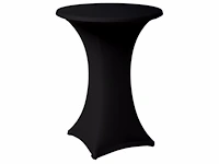 12 receptietafels - 110 cm hoog - met zwarte stretch hoes - afbeelding 1 van  5