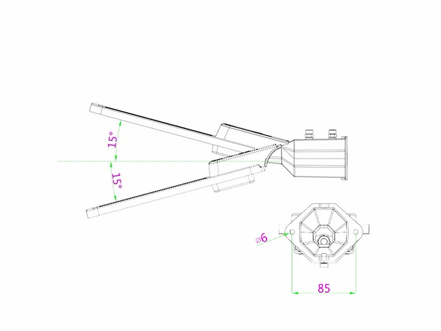 12 x 100w 5000k led straatverlichting met lens waterdicht kantelbaar - afbeelding 6 van  12