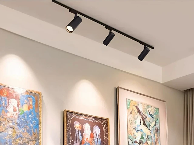 12 x 18w 3000k led pro railspot cilinder zand zwart draaibaar - afbeelding 5 van  8
