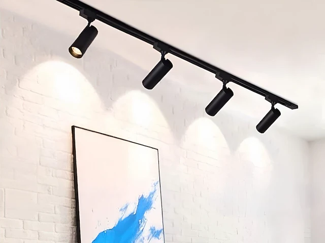 12 x 18w 3000k led pro railspot cilinder zand zwart draaibaar - afbeelding 6 van  8