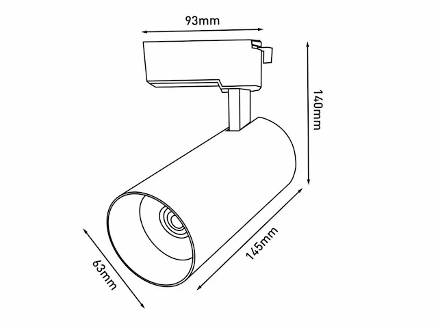 12 x 18w 3000k led pro railspot cilinder zand zwart draaibaar - afbeelding 8 van  8