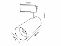 12 x 18w 3000k led pro railspot cilinder zand zwart draaibaar - afbeelding 8 van  8