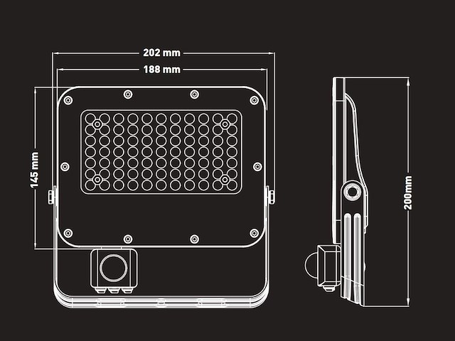 12 x 50w 3000k led breedstralers met sensor en lens waterdicht - afbeelding 6 van  8