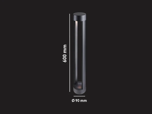 12 x 7w led zand zwart tuinlamp cilinder 60cm warm wit - afbeelding 7 van  8