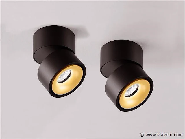 12 x gio 1.0 kantelbare design spot zwart/goud - afbeelding 1 van  8