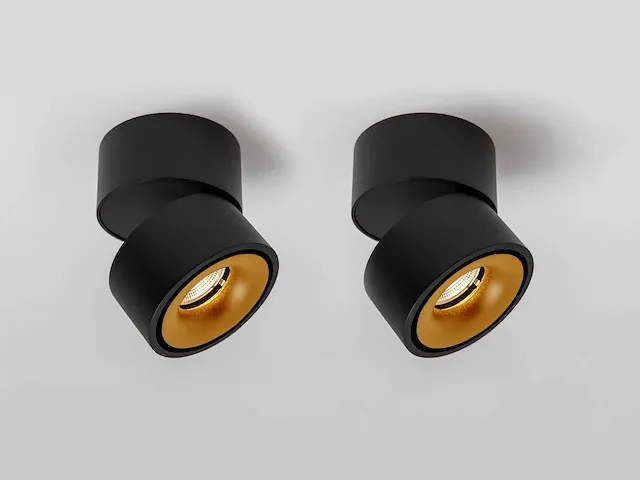 12 x gio kantelbare design spot zwart/goud - afbeelding 1 van  7