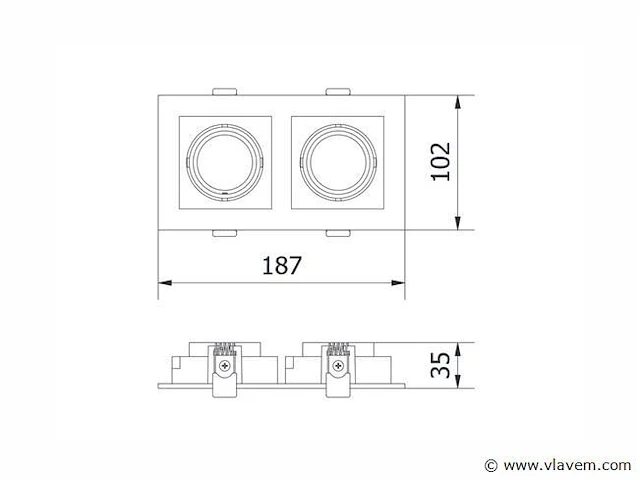 12 x gt square 2.0 design inbouwspots wit - afbeelding 8 van  9