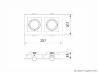 12 x gt square 2.0 design inbouwspots wit - afbeelding 8 van  9