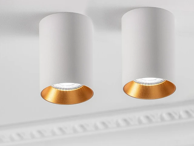 12 x gt tube plafond spot wit/goud - afbeelding 1 van  8