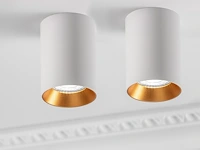12 x gt tube plafond spot wit/goud - afbeelding 1 van  8