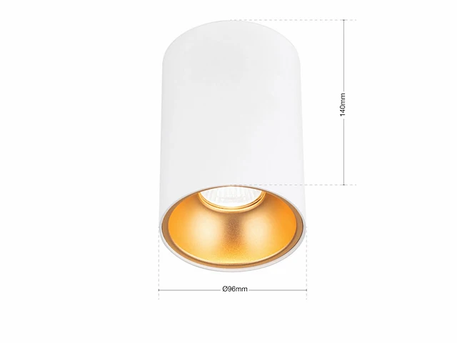 12 x gt tube plafond spot wit/goud - afbeelding 7 van  8