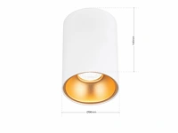 12 x gt tube plafond spot wit/goud - afbeelding 7 van  8