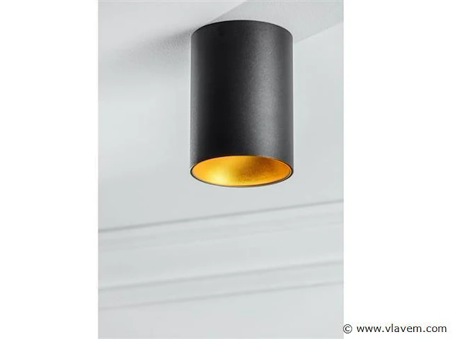 12 x gt tube plafond spot zwart/goud - afbeelding 2 van  8