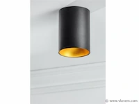 12 x gt tube plafond spot zwart/goud - afbeelding 2 van  8