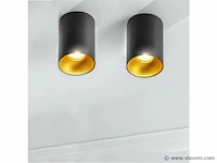 12 x gt tube plafond spot zwart/goud - afbeelding 8 van  8