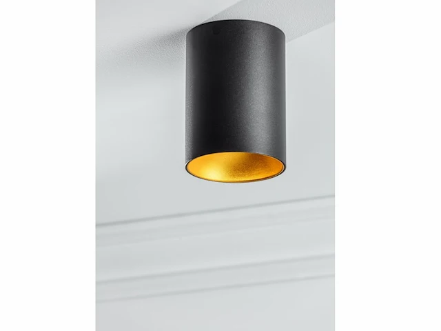 12 x gt tube plafond spot zwart/goud - afbeelding 2 van  9