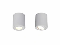 12 x gu10 opbouwspot armatuur cilinder zand wit kantelbaar 8,4cm - afbeelding 3 van  7