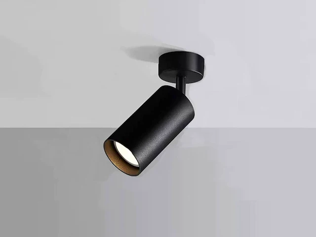 12 x gu10 opbouwspot armatuur cilinder zand zwart draaibaar - afbeelding 1 van  7