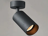 12 x gu10 opbouwspot armatuur cilinder zand zwart draaibaar - afbeelding 2 van  7
