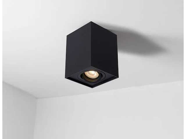 12 x gu10 opbouwspot armatuur rechthoekig zwart kantelbaar 12,5cm - afbeelding 3 van  5