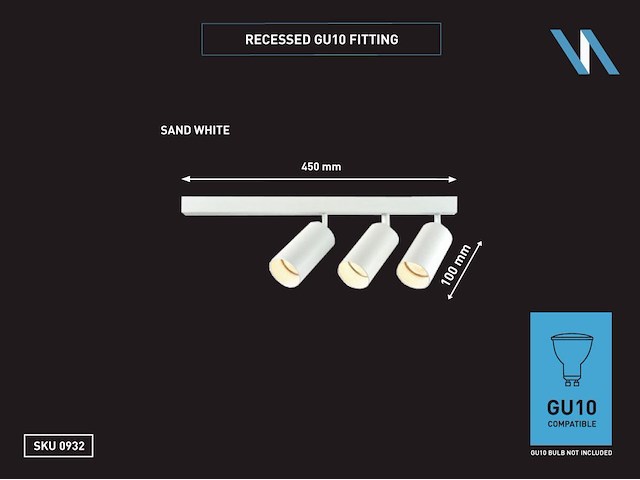 12 x gu10 opbouwspot armatuur triple cilinder zand wit draaibaar - afbeelding 2 van  2