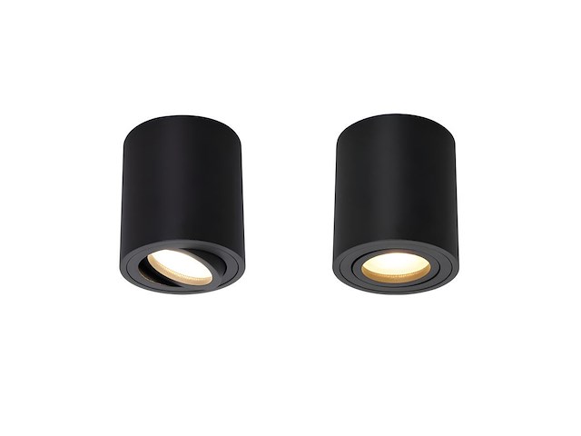 12 x gu10 opbouwspot armatuur zwart kantelbaar 8,4cm - afbeelding 3 van  6