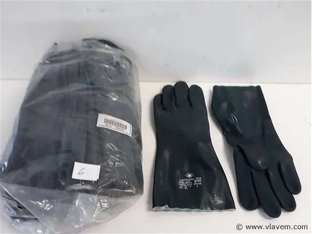 12 x handschoenen chemicalien maat 9 groen 33 cm - afbeelding 1 van  2