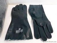 12 x handschoenen chemicalien maat 9 groen 33 cm - afbeelding 2 van  2