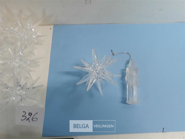 12 x hangdeco acryl kaars + 7 x ster acryl - afbeelding 3 van  3