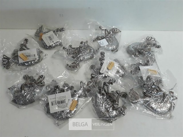 12 x hangdeco vogel zilverglitter 11 cm - afbeelding 1 van  3