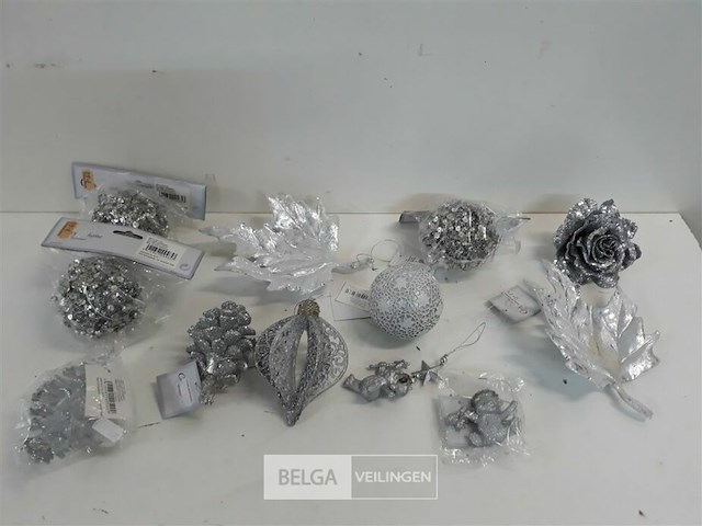 12 x hangdeco zilver / grijs mix - afbeelding 1 van  3