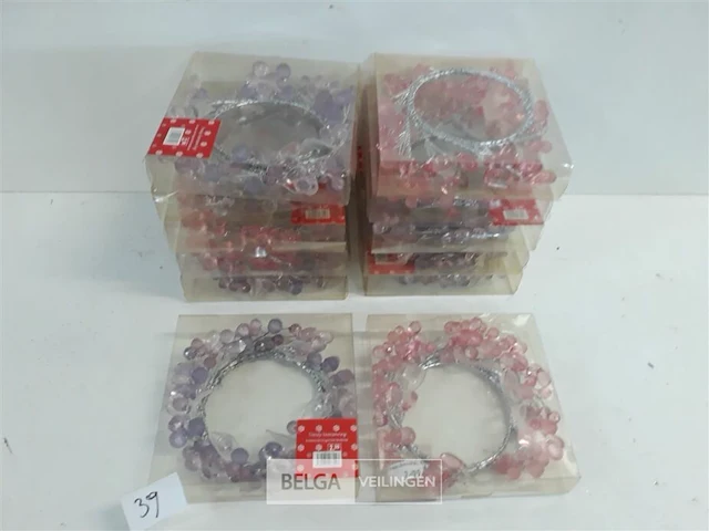 12 x kaarsring mix roze/paars - afbeelding 2 van  3