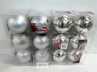 12 x kerstbal pvc zilver 10 cm - afbeelding 1 van  3