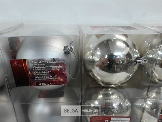 12 x kerstbal pvc zilver 10 cm - afbeelding 3 van  3