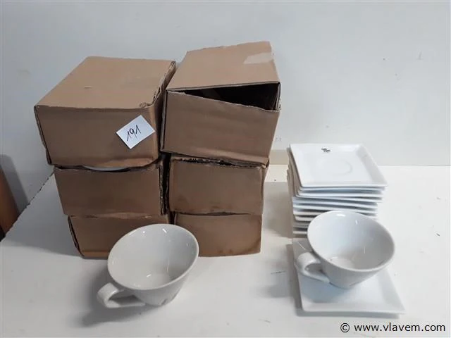 12 x koffietas + onderbord - afbeelding 1 van  2