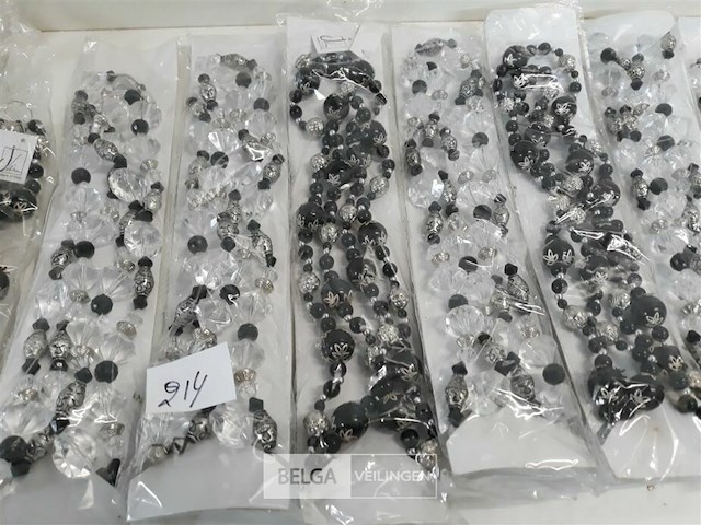 12 x kralen op snoer mix transparant – zwart - afbeelding 3 van  3