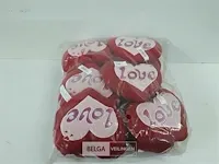 12 x kussen als hartje rood 13x18 cm - afbeelding 1 van  3