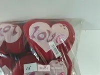 12 x kussen als hartje rood 13x18 cm - afbeelding 3 van  3
