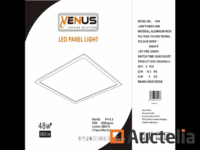 12 x led paneel 48w - 60cm x 60cm - 6500k koud wit - afbeelding 3 van  5