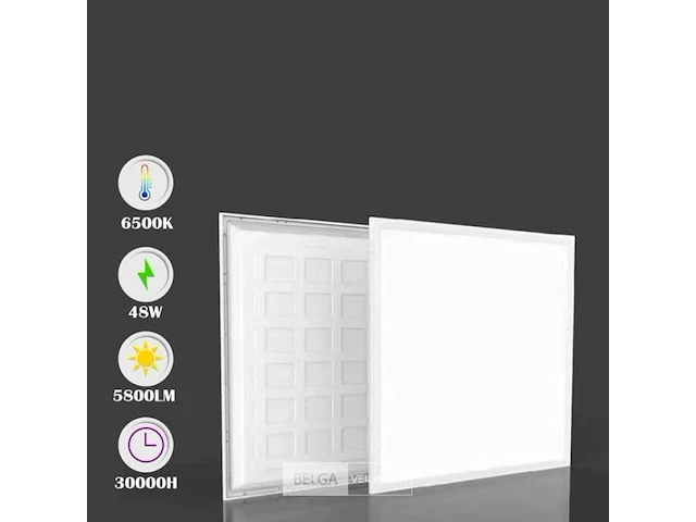 12 x led paneel 48w - 60cm x 60cm - 6500k koud wit - afbeelding 3 van  6