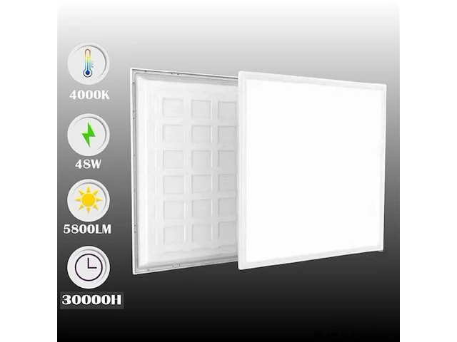 12 x led-paneel 48w – 60x60cm – 4000k neutraal wit – super eco – 5800 lm - afbeelding 5 van  5